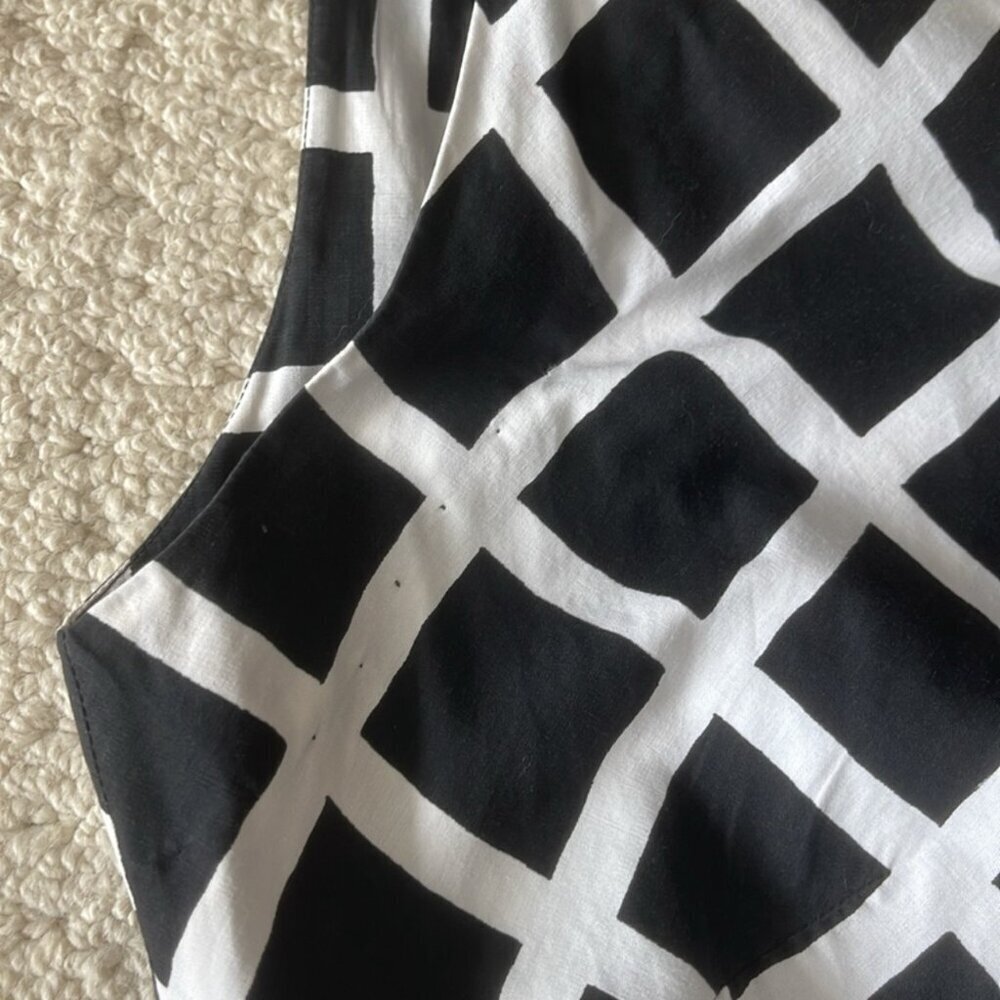 Vintage Doris Dodson Black / White Fit & Flare Dress 1950s Fits XXS-XS - Picture 6 of 16